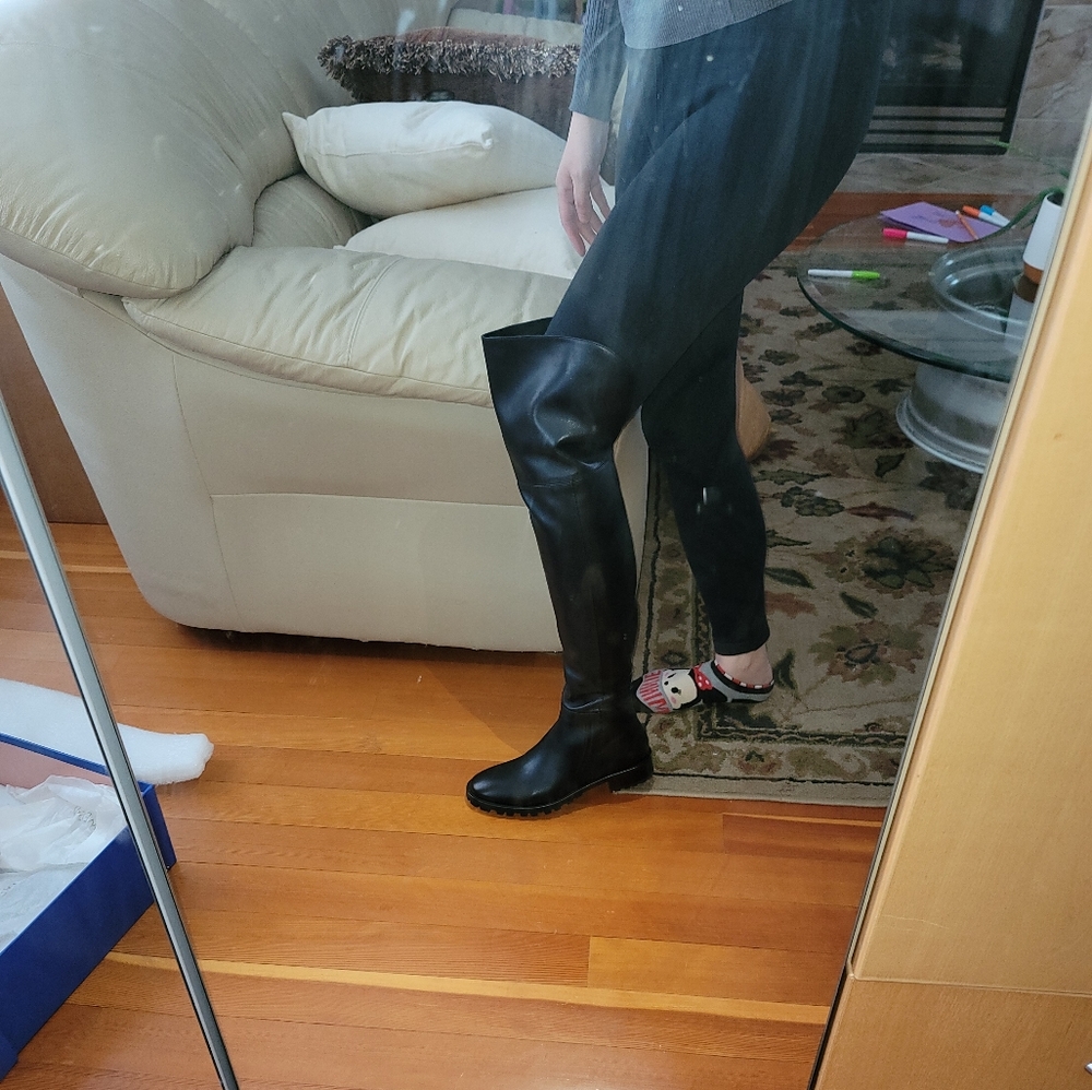 💫HOST PICK💫 Stuart Weitzman Amber Boot Black Nappa Leather 6.5 - Picture 9 of 10